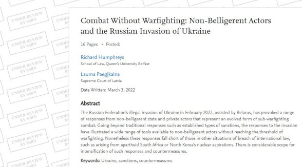 Judges unite to express an opinion on the war in Ukraine