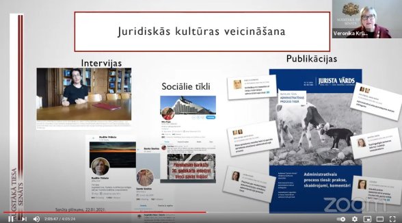 Administratīvo lietu departamenta priekšsēdētāja akcentē departamenta ieguldījumu juridiskās kultūras veidošanā