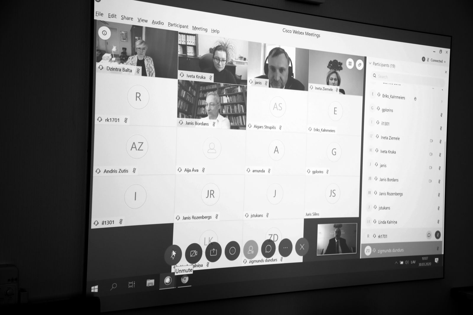 Tieslietu padomes sēde 30.martā notika attālināti. Visi 15 Tieslietu<BR>padomes locekļi strādāja videokonferences režīmā