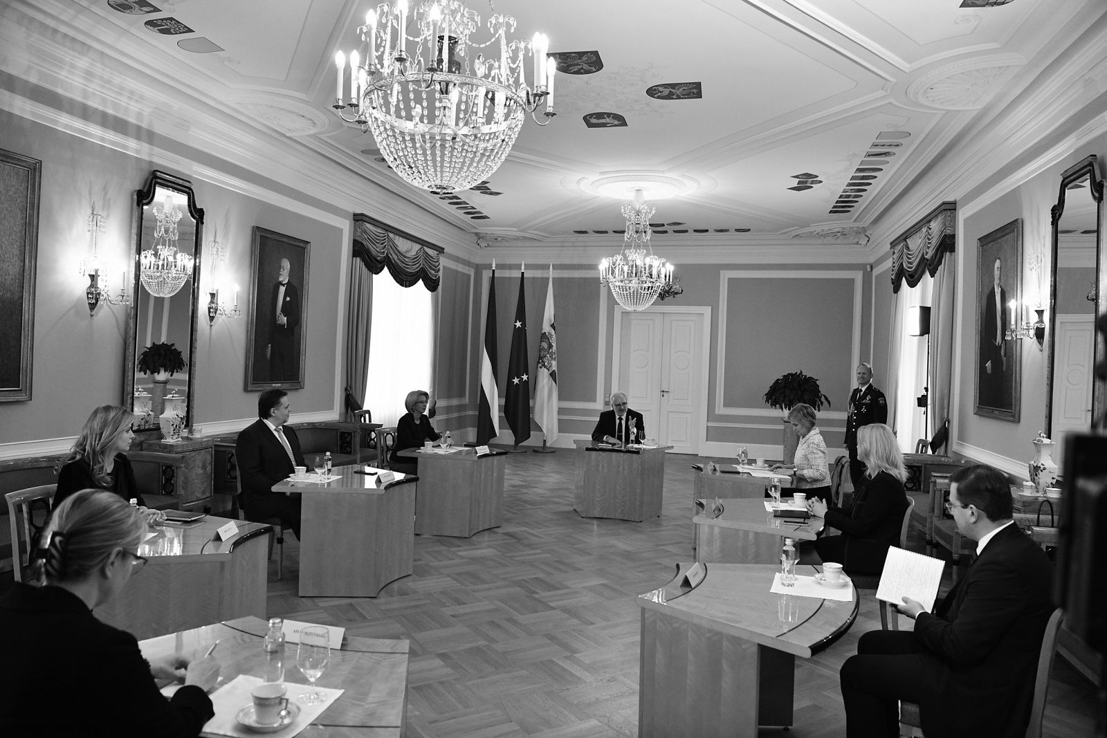 Konstitucionālo orgānu vadītāju tikšanās Valsts prezidenta pilī